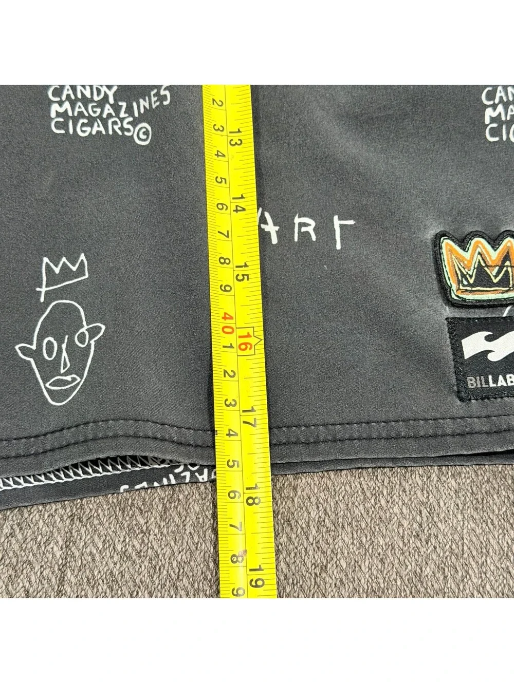 Billabong x Basquiat Board Shorts Mens 36 Gray Art Swim Trunks